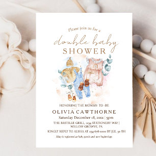 Invitation Baby shower Double Joli Baby shower moderne