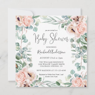 Invitation Baby-Shower Douce Aquarelle au pastel