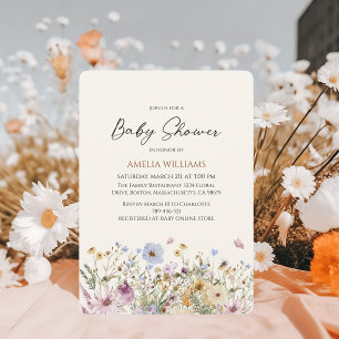 Invitation Baby Shower Douce Fleur Bohème