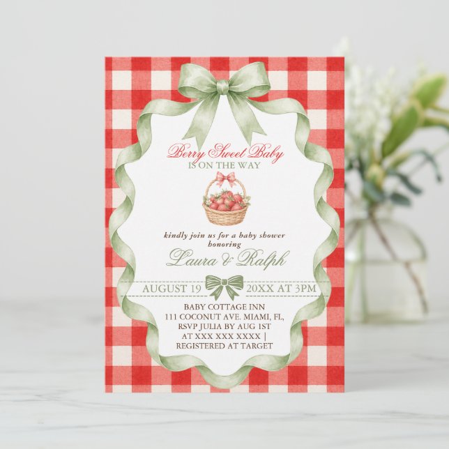 Invitation Baby Shower Douceur de Fruits (Debout devant)