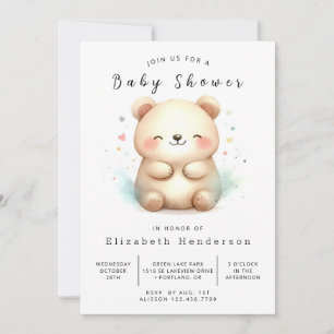 Invitation Baby shower d'ours à imprimer de Bohême