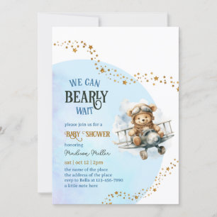 Invitation Baby shower d'ours avec rabats