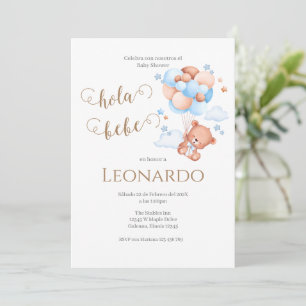 Invitation Baby shower d'ours bleu