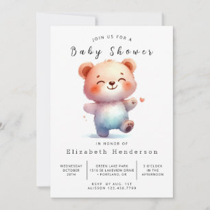 Invitation Baby shower d'ours chic de Bohême