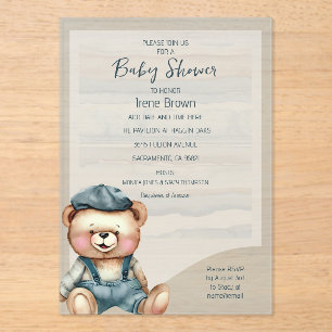 Invitation Baby shower d'ours de charme décontract