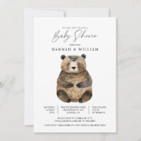 Baby shower d'ours en bois mignon