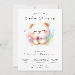 Invitation Baby shower d'ours en ligne de Bohême