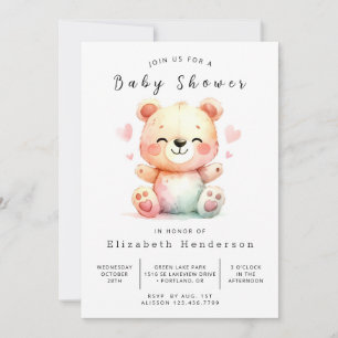 Invitation Baby shower d'ours en ligne de Bohême