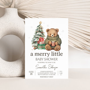 Invitation Baby shower d'ours en peluche d'hiver