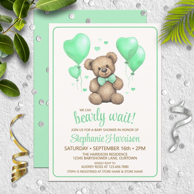 Invitation Baby shower d'ours en peluche doux (Créateur téléchargé)