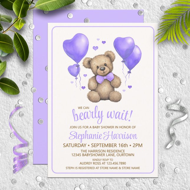 Invitation Baby shower d'ours en peluche doux (Créateur téléchargé)