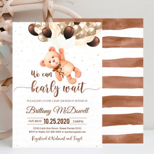 Invitation Baby shower d'ours en peluche modifiable Invitatio