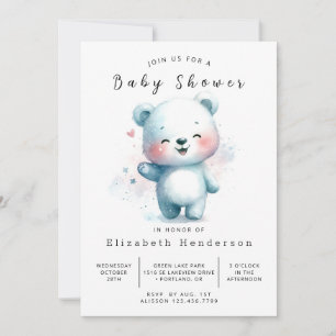 Invitation Baby shower d'ours moderne modifiable
