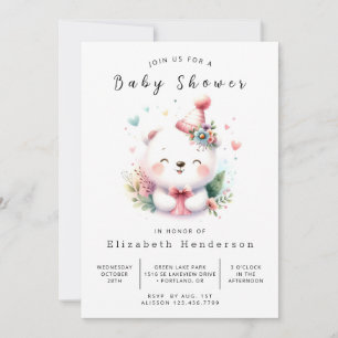 Invitation Baby shower d'ours personnalisé neutre selon le se