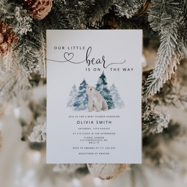 Invitation Baby shower d'ours polaire (Créateur téléchargé)