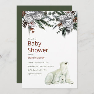 Invitation Baby shower d'ours polaire