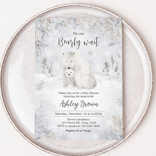 Invitation Baby shower d'ours polaire d'hiver