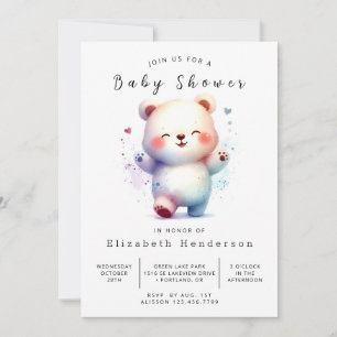 Invitation Baby shower d'ours pour bébés rustique