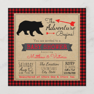Invitation Baby shower d'ours pour les bisons de bison de bis