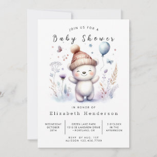 Invitation Baby shower d'ours unique modifiable