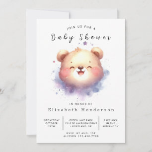 Invitation Baby shower d'ours Whimsy Printable