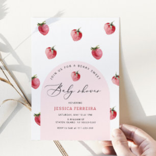 Invitation Baby shower doux Berry
