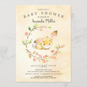 Invitation Baby shower doux de lapin de bébé