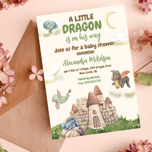 Invitation Baby shower Dragon à eau douce