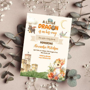 Invitation Baby shower Dragon à eau douce