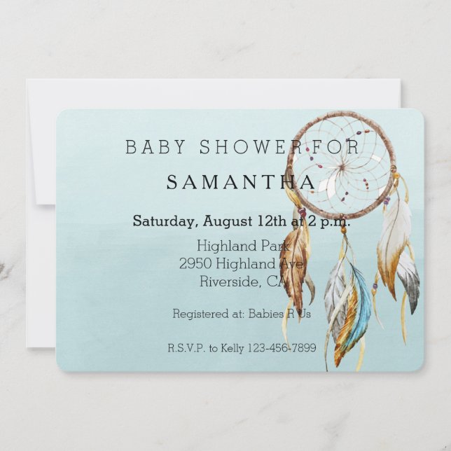 Invitation Baby shower Dream Catcher (Devant)