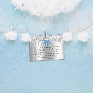Invitation Baby shower Drives Parties scintillant Pieds Bleus