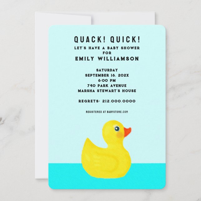 Invitation Baby-Shower drôle (Devant)