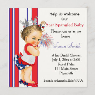 Invitation Baby shower du 4 juillet