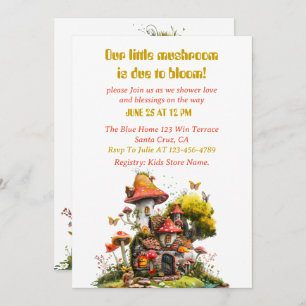 Invitation Baby shower du champignon Woodland