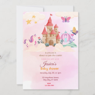 Invitation Baby shower du château de Fairy