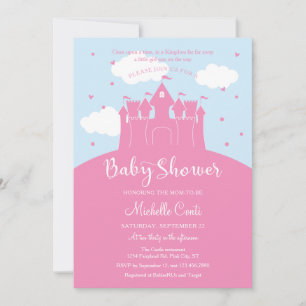 Invitation Baby shower du château de Princess Fair