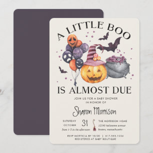 Invitation Baby shower du Citrouille d'Halloween Little Boo