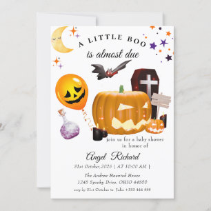 Invitation Baby shower du Citrouille d'Halloween Little Boo