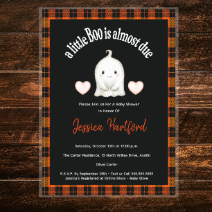 Invitation Baby shower du Citrouille d'Halloween Little Boo