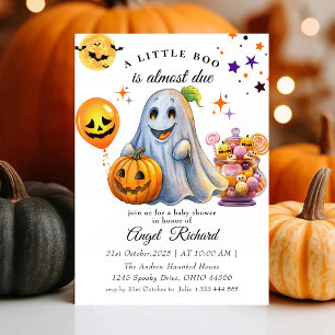 Invitation Baby shower du Citrouille d'Halloween Little Boo