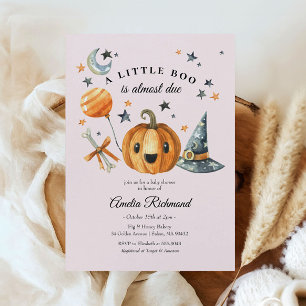 Invitation Baby shower du Citrouille d'Halloween Little Boo