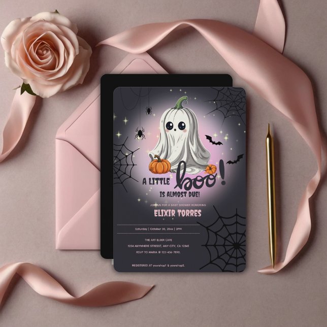 Invitation Baby shower du Citrouille d'Halloween Little Boo (Créateur téléchargé)