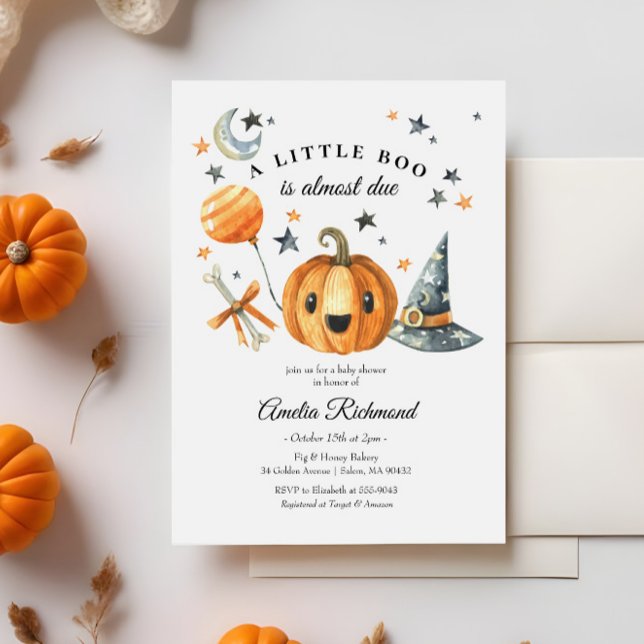 Invitation Baby shower du Citrouille d'Halloween Little Boo (Créateur téléchargé)