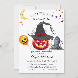 Invitation Baby shower du Citrouille d'Halloween Little Boo