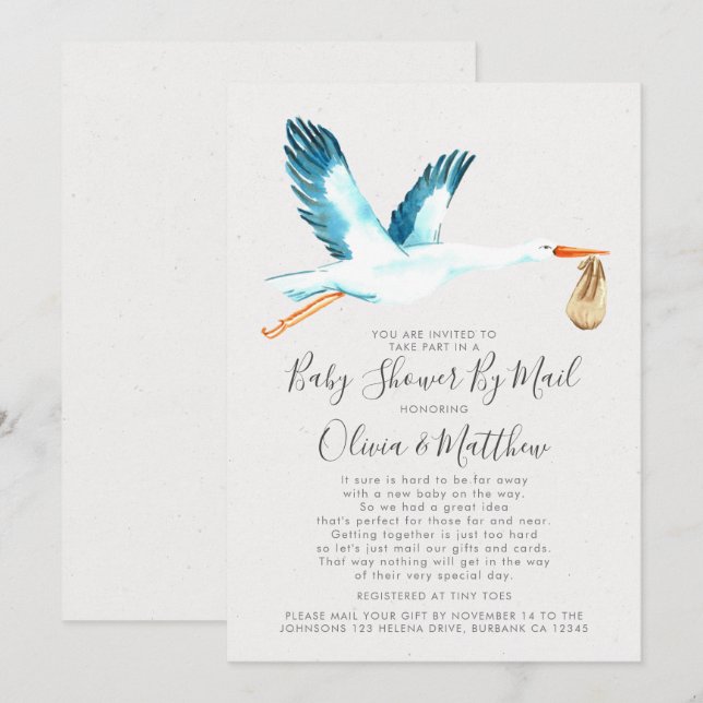 Invitation Baby shower du couple My Mail (Devant / Derrière)