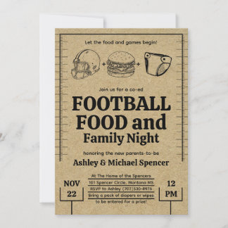 Invitation Baby shower du divertissement, du football et des