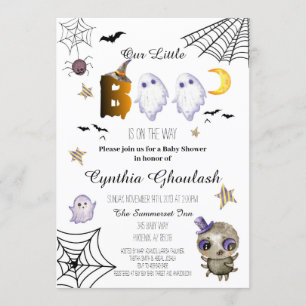 Invitation Baby shower du fantôme d'Halloween Boo
