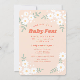 Invitation Baby shower du festival de musique Daisy Flower Pe