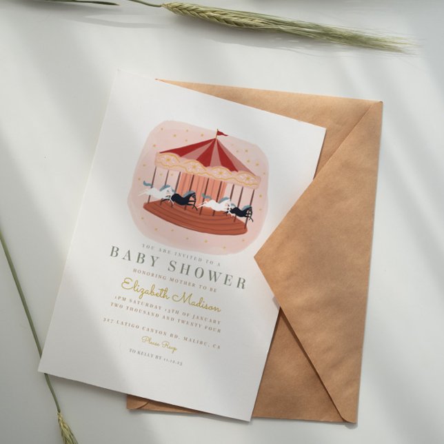 Invitation Baby shower du Festival du Carrousel de cirque (Créateur téléchargé)