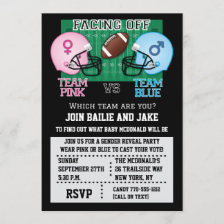 Invitation Baby shower du Football Gender Revevevela Party